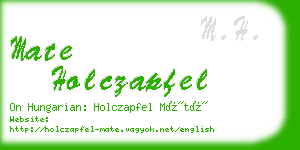 mate holczapfel business card